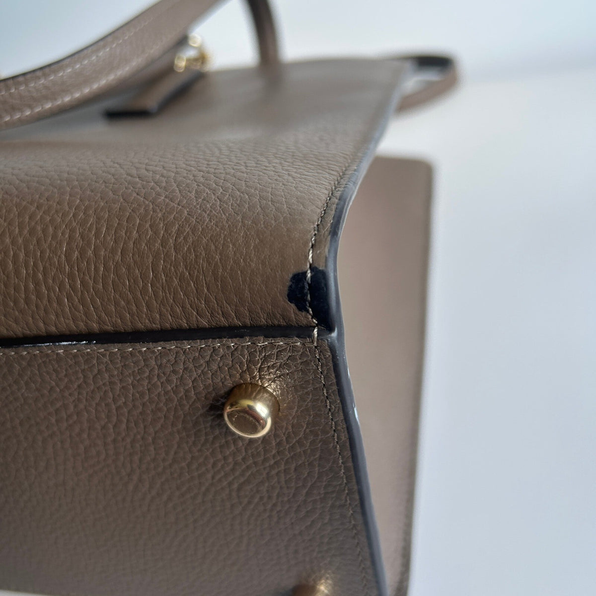 Coach Maggie Dark Stone Pebbled Leather Shoulder Bag CY666