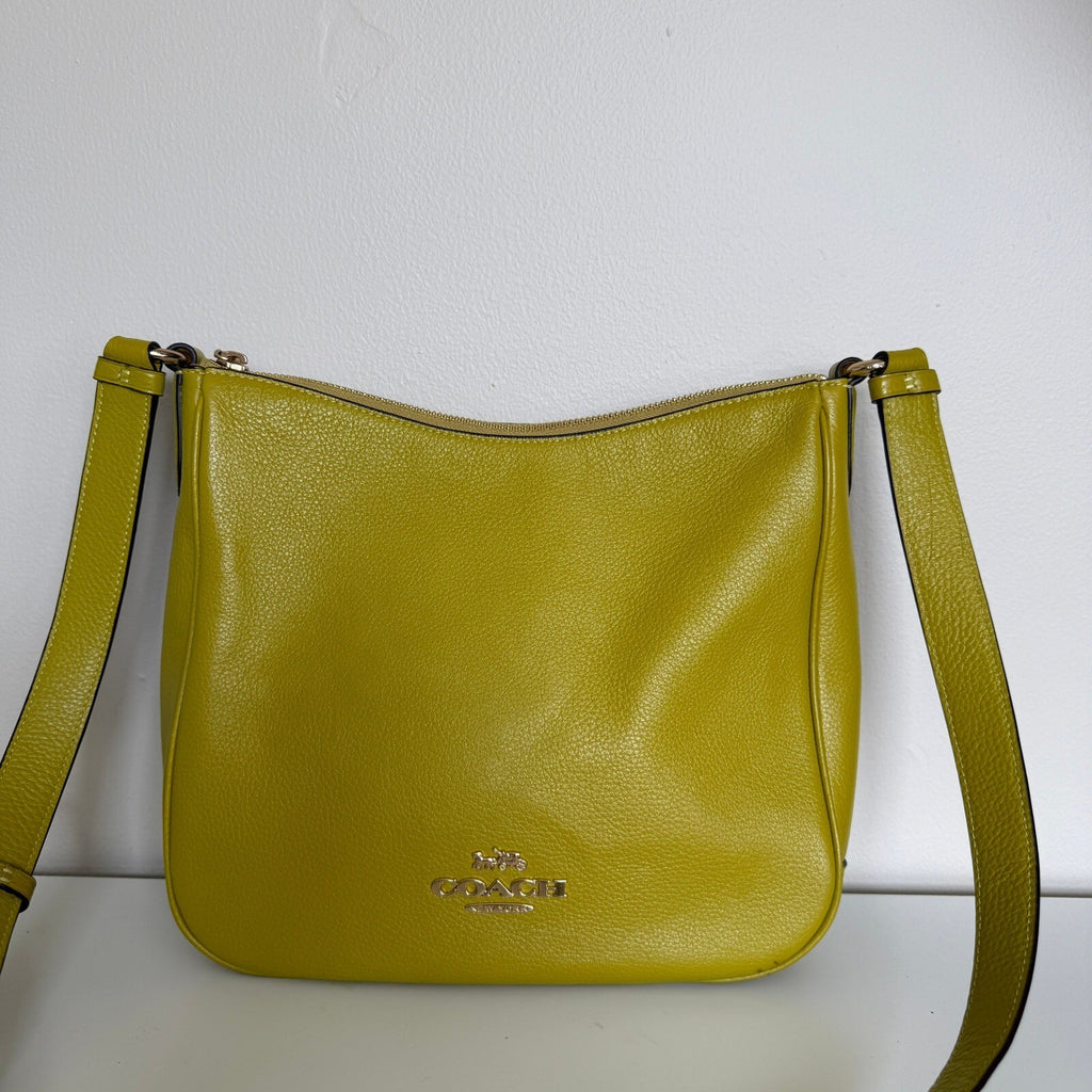 Coach Ellie File Bag Mustard Yellow Pebble Leather Crossbody C1648