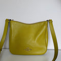 Coach Ellie File Bag Mustard Yellow Pebble Leather Crossbody C1648