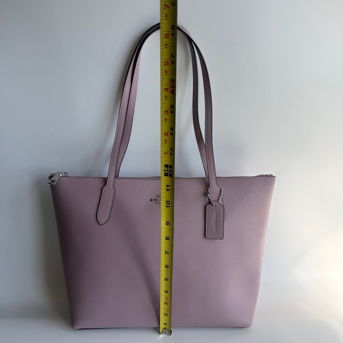 Coach Zip Top Ice Purple Crossgrain Leather Tote Bag 4454