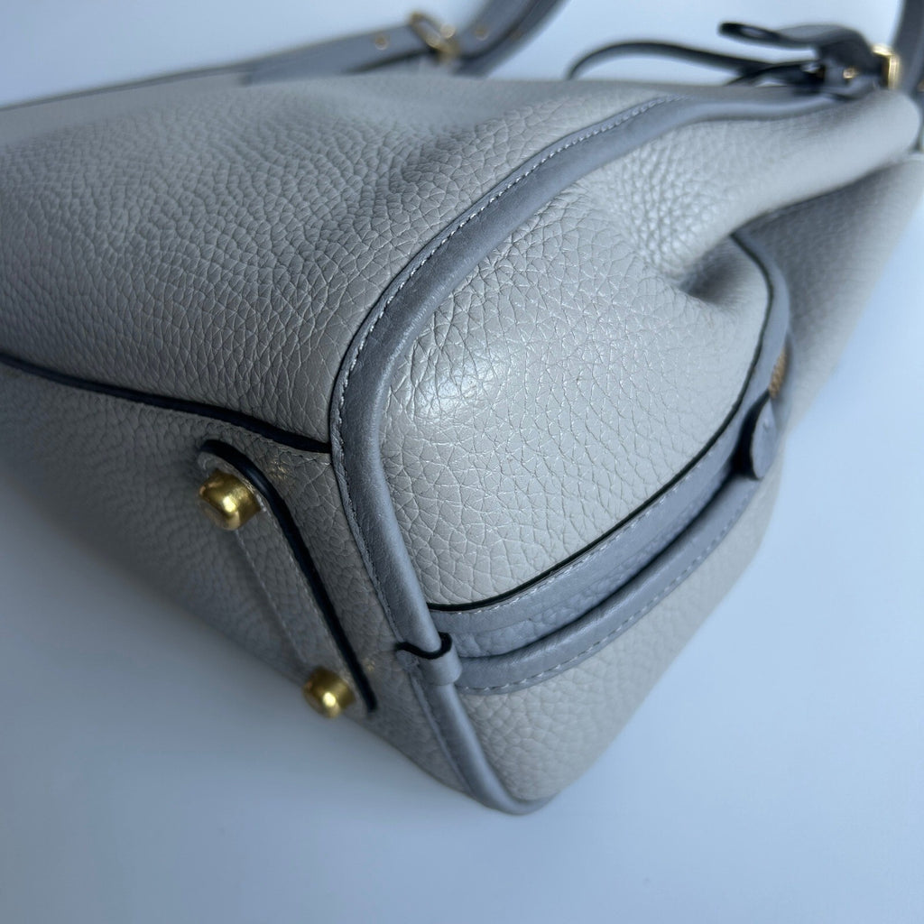 Coach Lori Shoulder Bag Dove Grey Pebbled Leather C6627