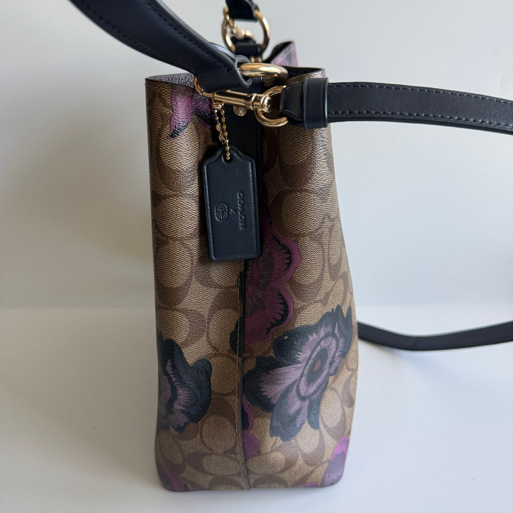 Coach Town Bucket Bag Khaki Floral Kaffe Fassett Signature Canvas C2800