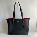 Coach Mollie Tote 1671 Black Pebbled Leather Large Bag