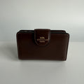 Coach Medium Corner Zip Bifold Wallet Maple Brown Leather CR791
