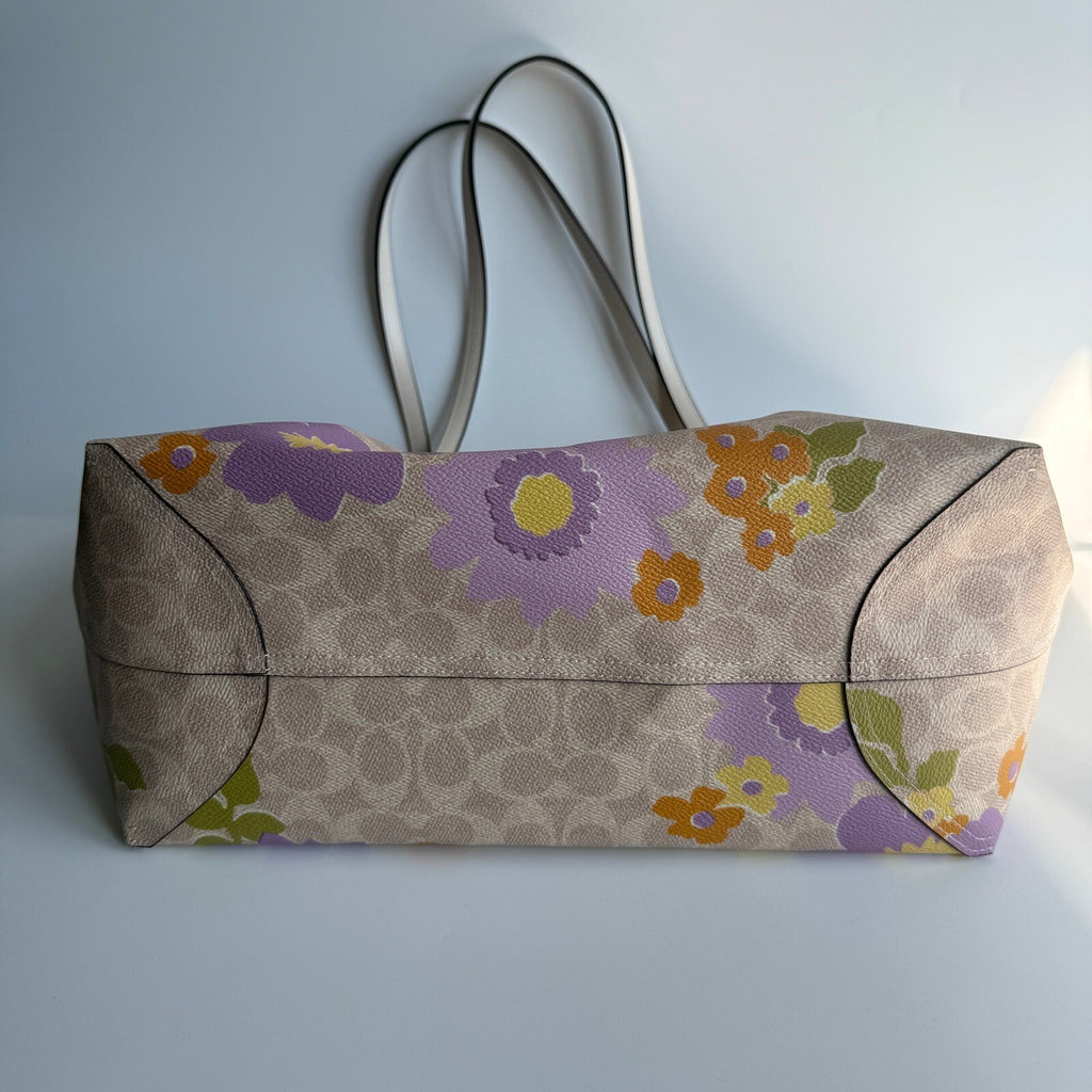 Coach City Tote Sand Multi Signature Canvas Floral Bag CBG71