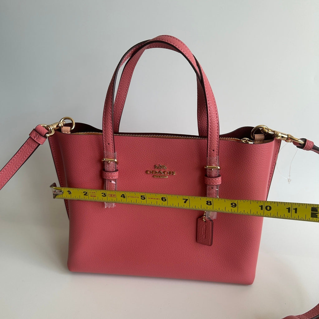 Coach Mollie Tote 25 Pink Taffy Pebble Leather Crossbody Bag C4084