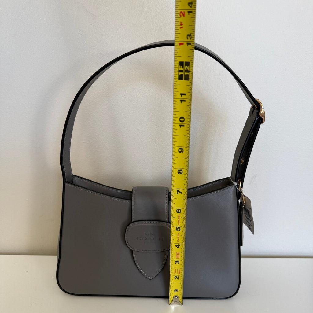 Coach Eliza Shoulder Bag Charcoal Grey Leather CAA92 Small Handbag Purse