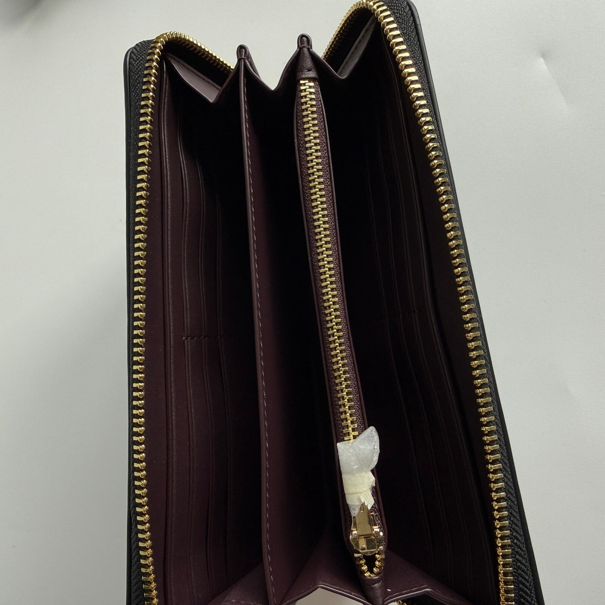 Coach Long Zip Around Black Signature Embossed Leather Wallet CEW21