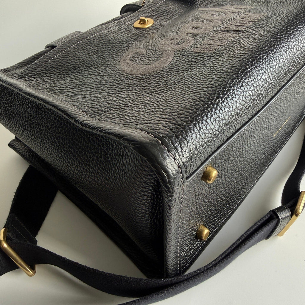Coach Cargo Tote 26 Black Pebble Leather Crossbody CAM665
