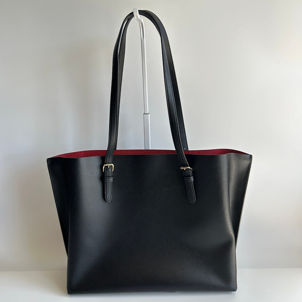 Coach Mollie Tote 1671 Black Pebbled Leather Large Bag