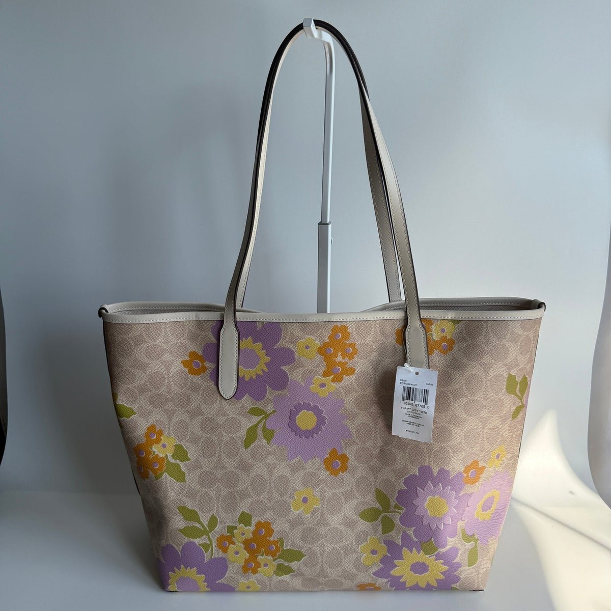 Coach City Tote Sand Multi Signature Canvas Floral Bag CBG71