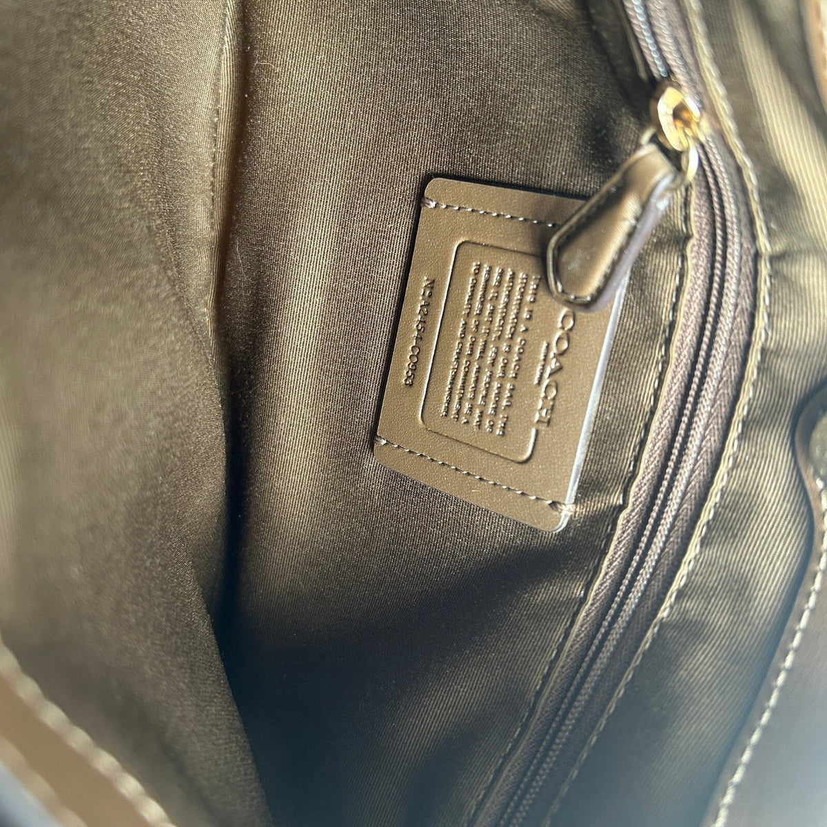 Coach Penelope Shoulder Bag Khaki Saddle Brown Signature Canvas CO953