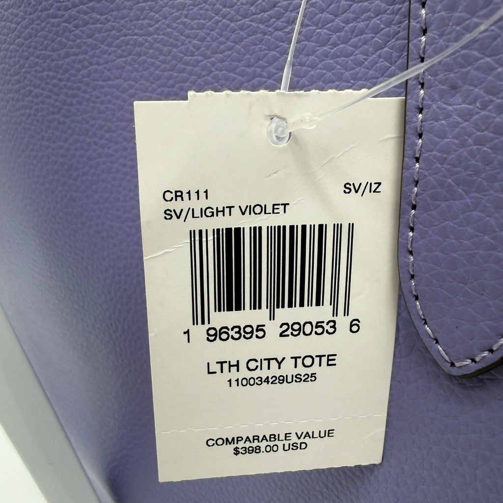 Coach City Tote Light Violet Leather Bag CR111 Shoulder Purse Laptop Handbag