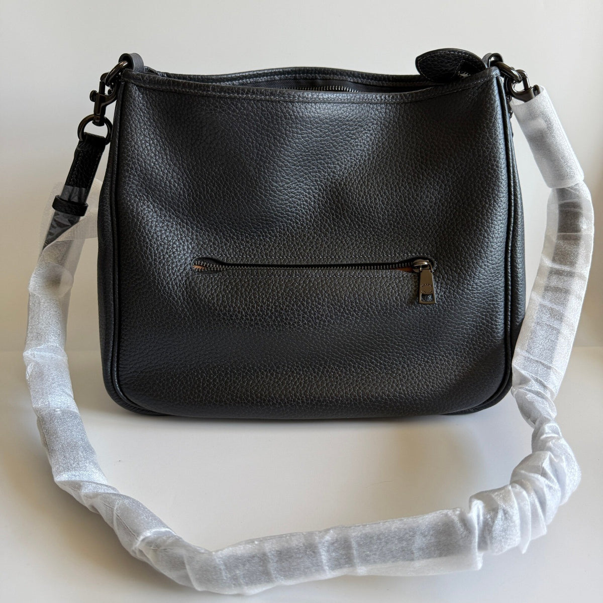 Coach Cary Black Soft Pebble Leather Shoulder Bag CC435 Crossbody Hobo