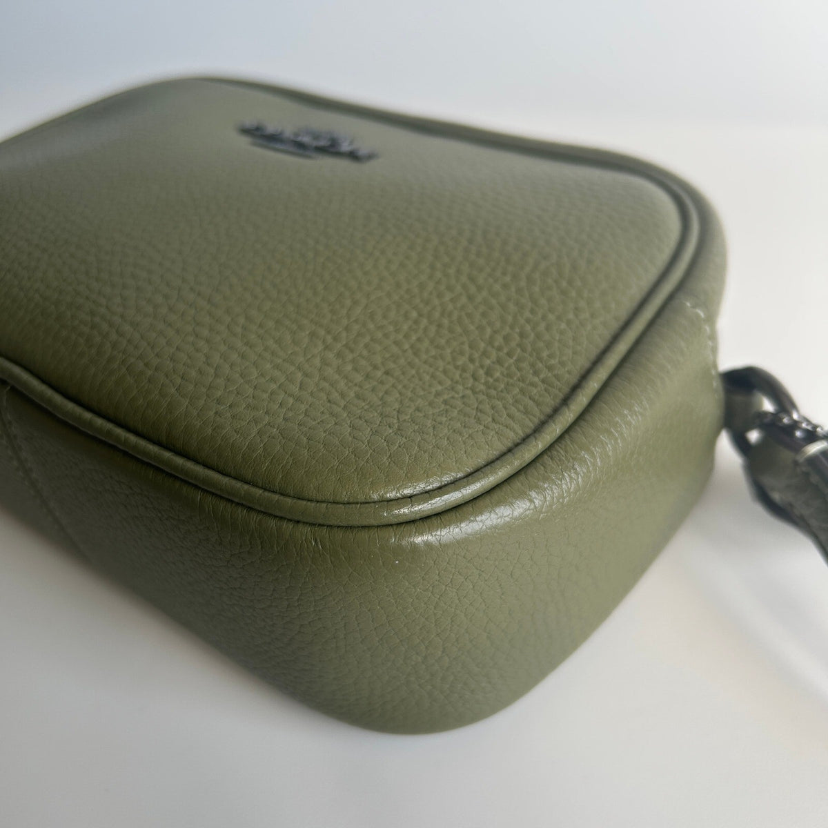 Coach Mini Jamie Camera Bag Olive Green Pebbled Leather Crossbody CQ875