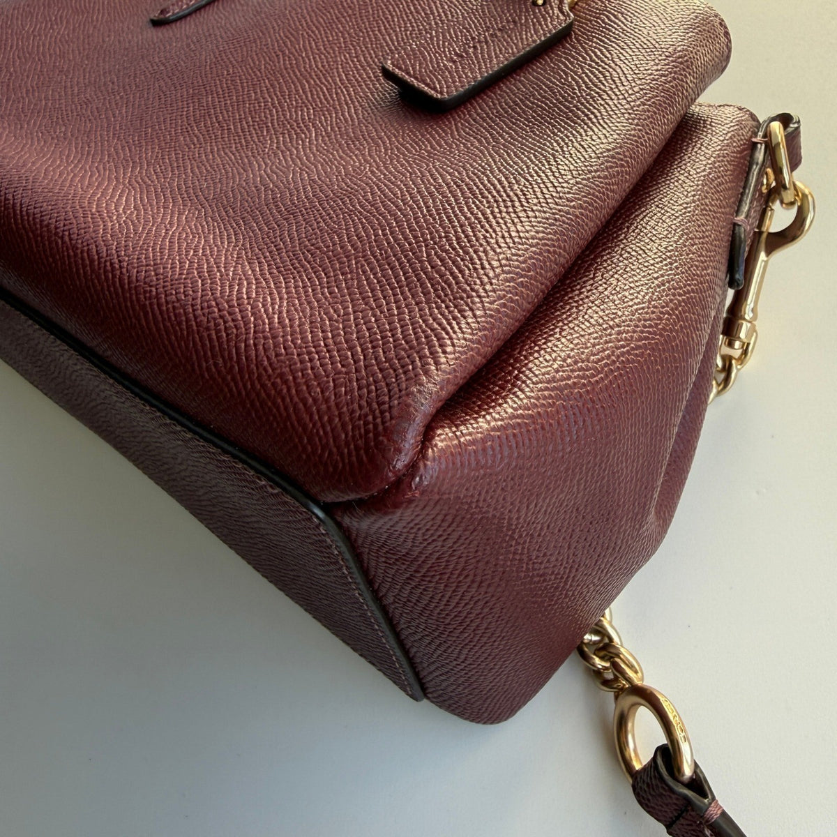Coach Sage Carryall Burgundy Crossgrain Leather Bag F28976