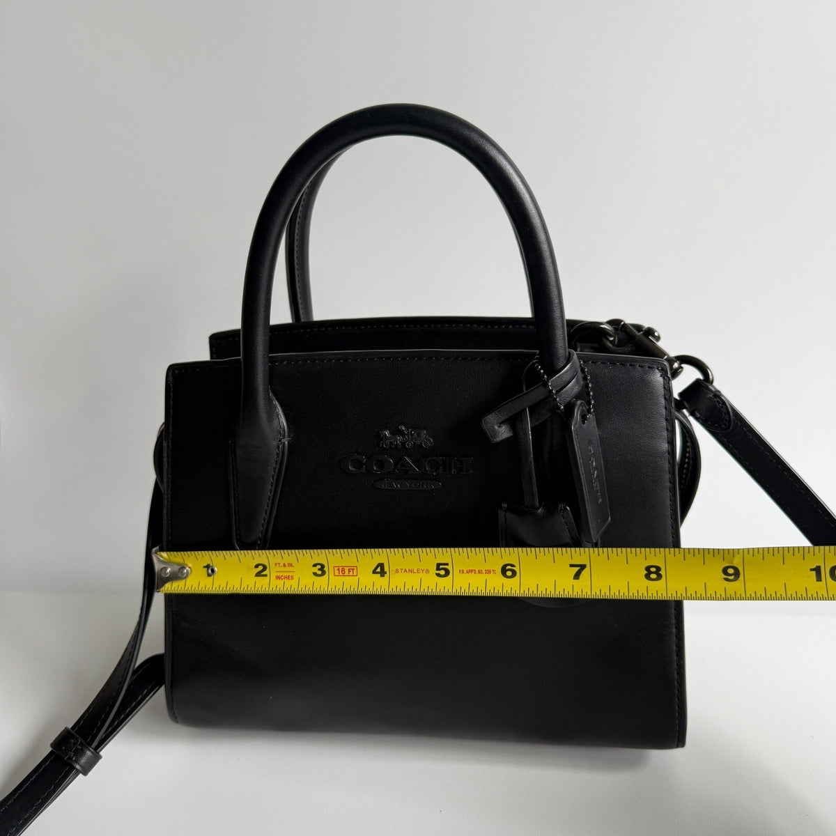 Coach Andrea Mini Carryall Black Leather Crossbody Satchel CO974