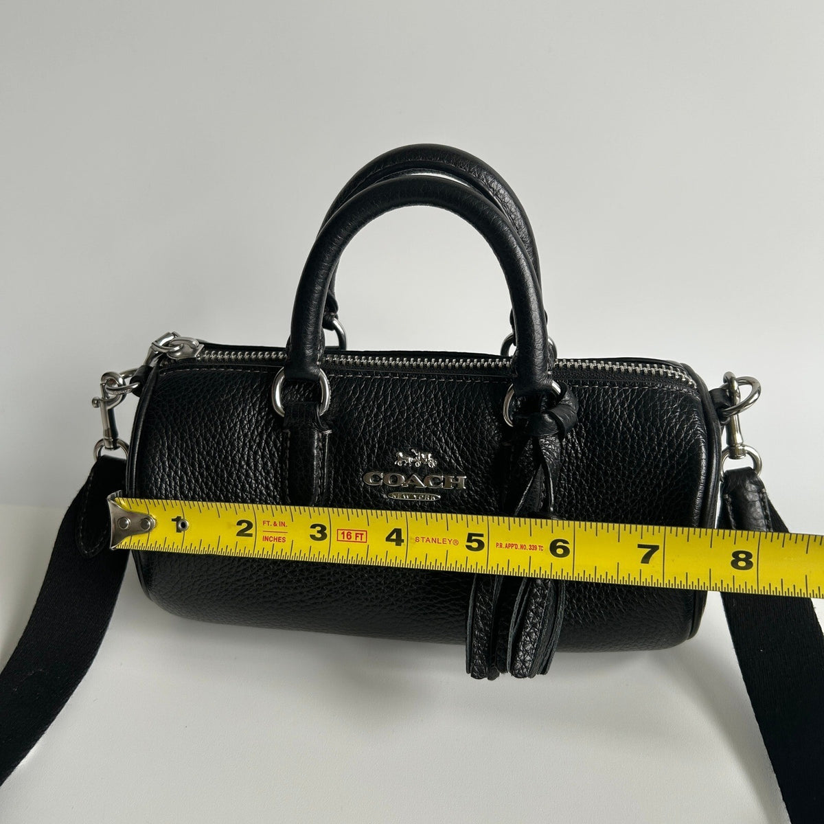 Coach Lacey Crossbody Satchel Black Refined Pebbled Leather CJ571 Bag