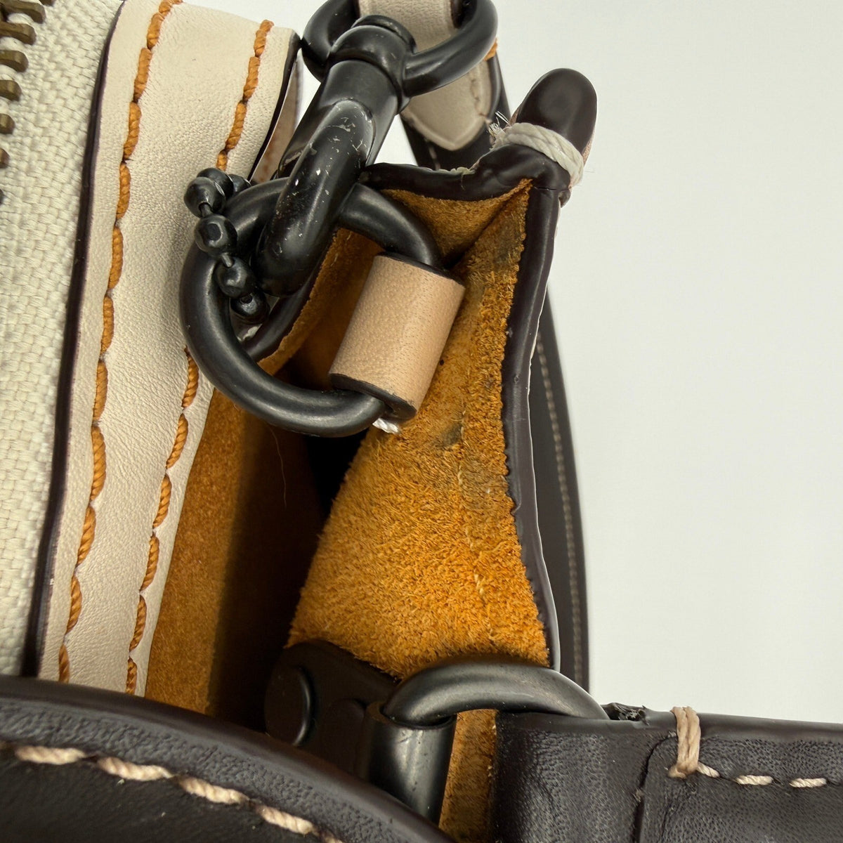 Coach Rogue 25 Beechwood Colorblock Pebbled Leather Satchel Bag 54536