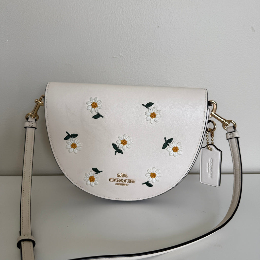 Coach Ellen Chalk Multi Leather Daisy Embroidery Crossbody Bag C2863