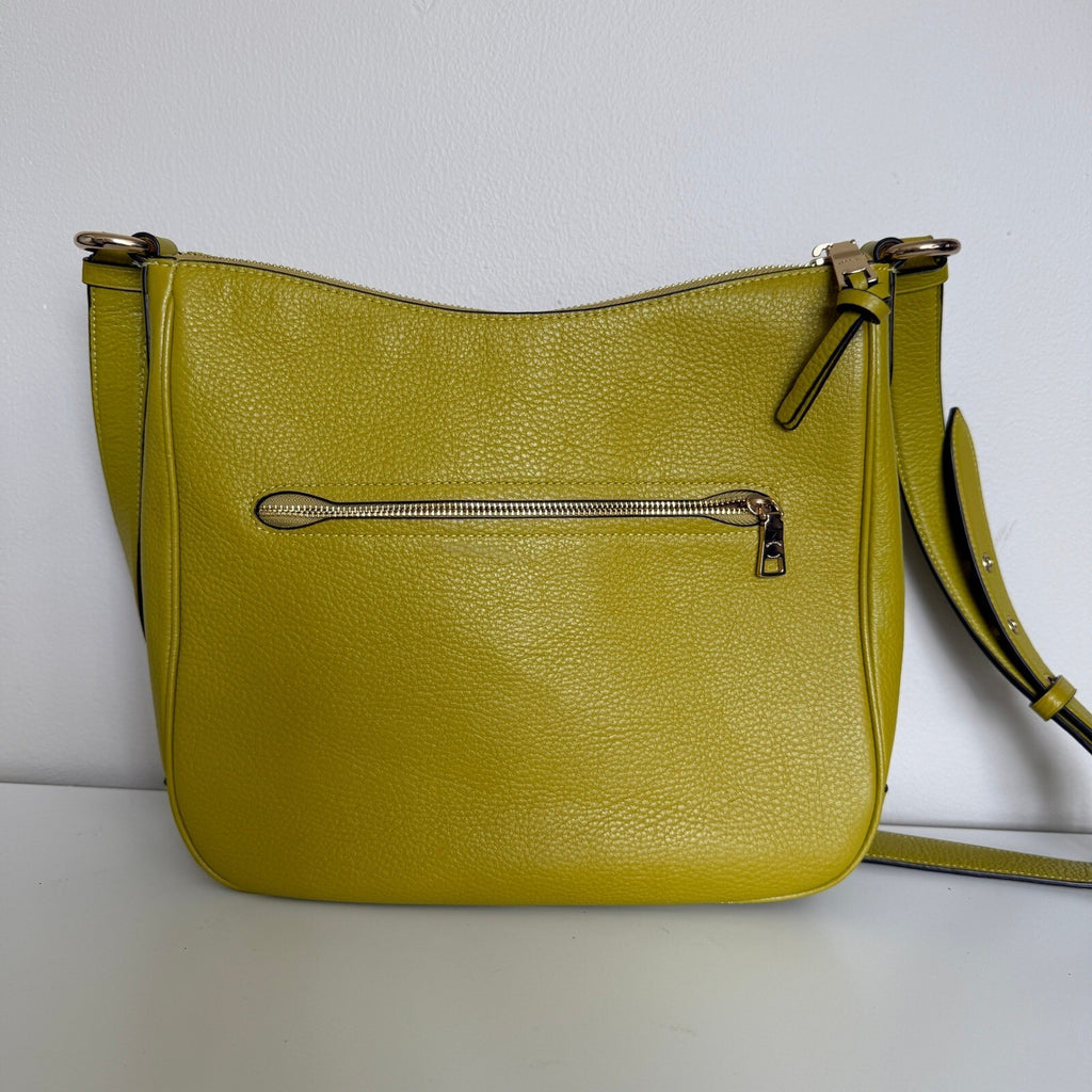 Coach Ellie File Bag Mustard Yellow Pebble Leather Crossbody C1648