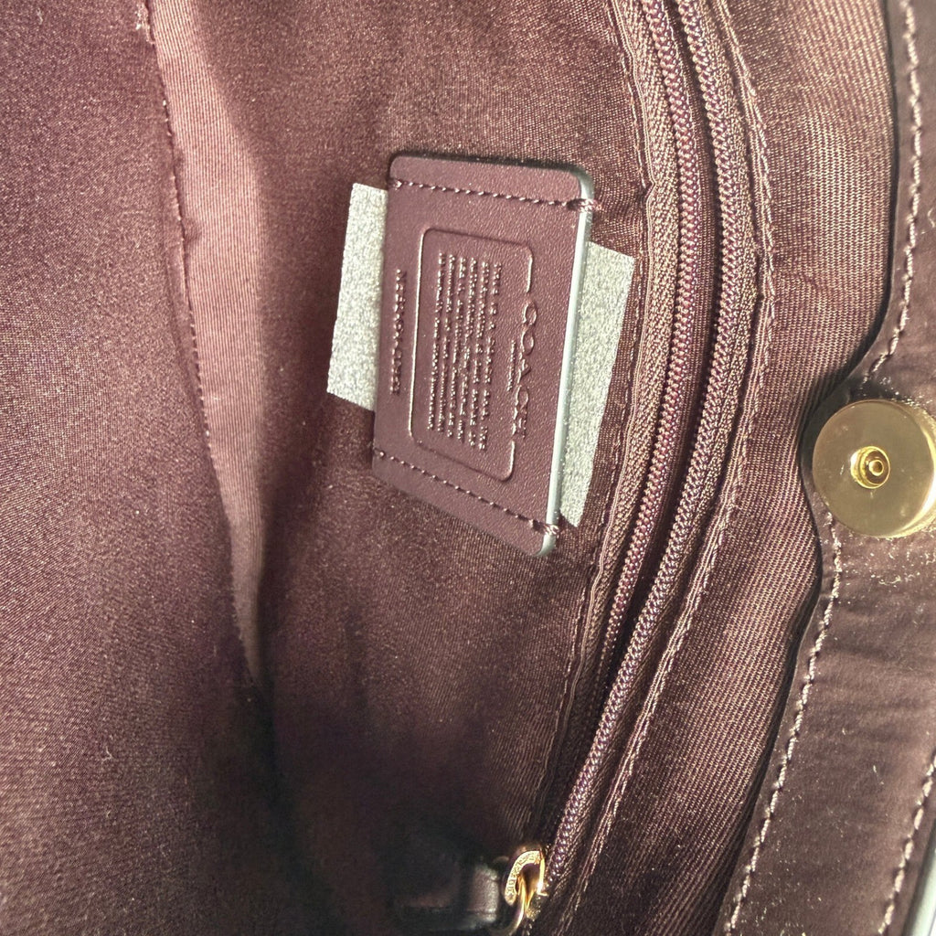 Coach Penelope Shoulder Bag Brown Black Signature Canvas CO953