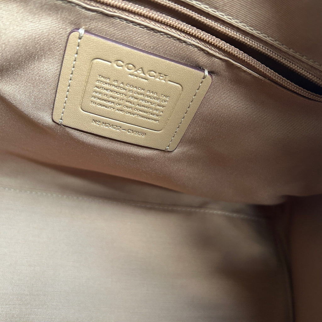 Coach Large Rowan Satchel Sand Taupe Signature Canvas Bag CV959