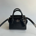 Coach Andrea Mini Carryall Black Croc Embossed Leather Satchel CR209