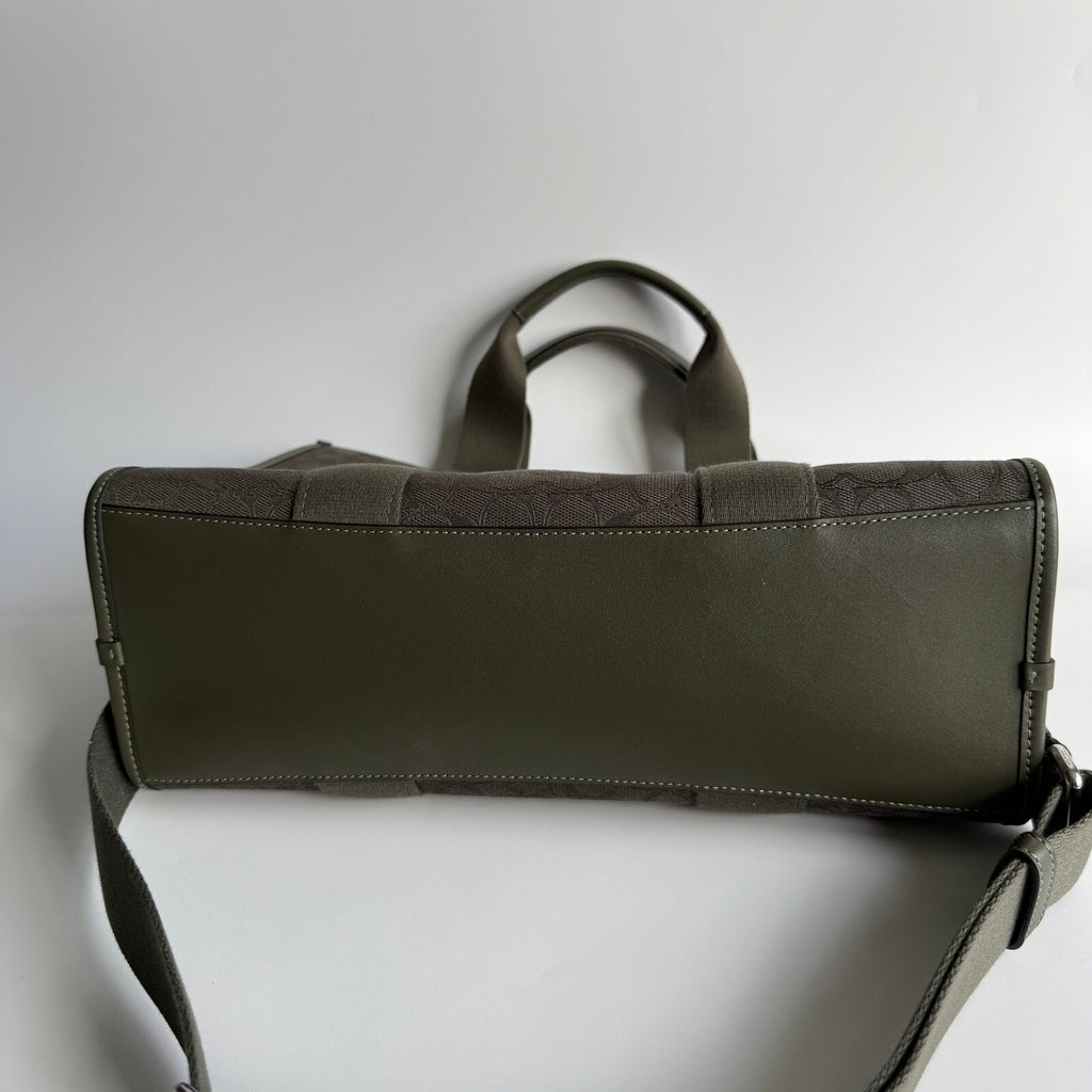 Coach Smith Tote Olive Drab Signature Jacquard Leather Crossbody CY367