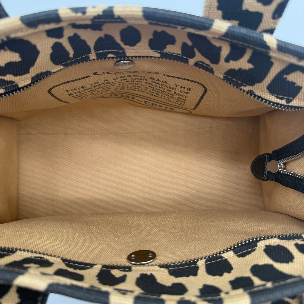 Coach Cargo Tote 26 Leopard Print Canvas Bag CP770 Crossbody Handbag