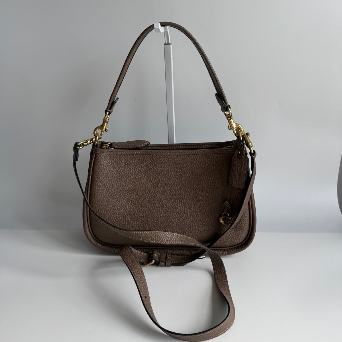 Coach Cary Crossbody Dark Stone Soft Pebble Leather CC437 Shoulder Bag