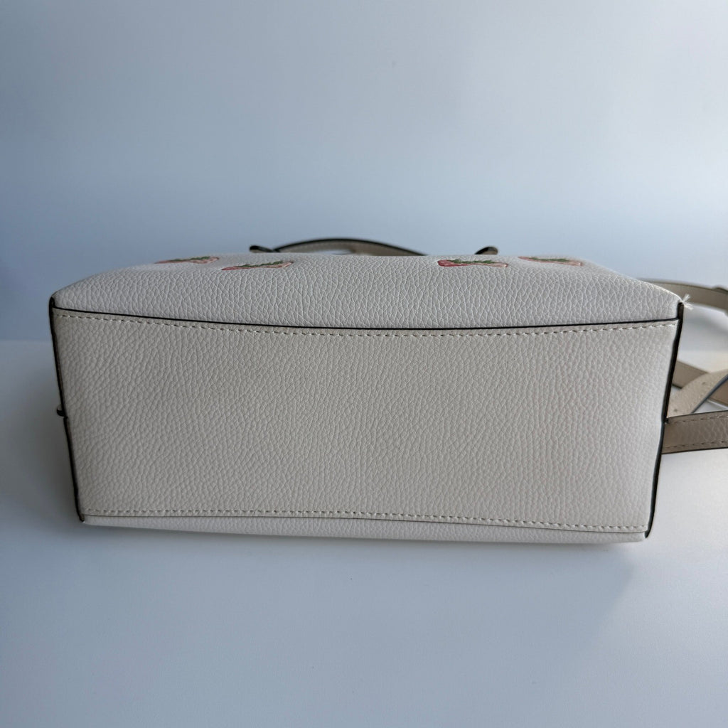 Coach Mollie Tote 25 Chalk Multi Canvas Strawberry Print CB600 Mini Crossbody