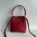Coach Small Town Bucket Bag Red Pebbled Leather Shoulder/Crossbody Bag Style 1011