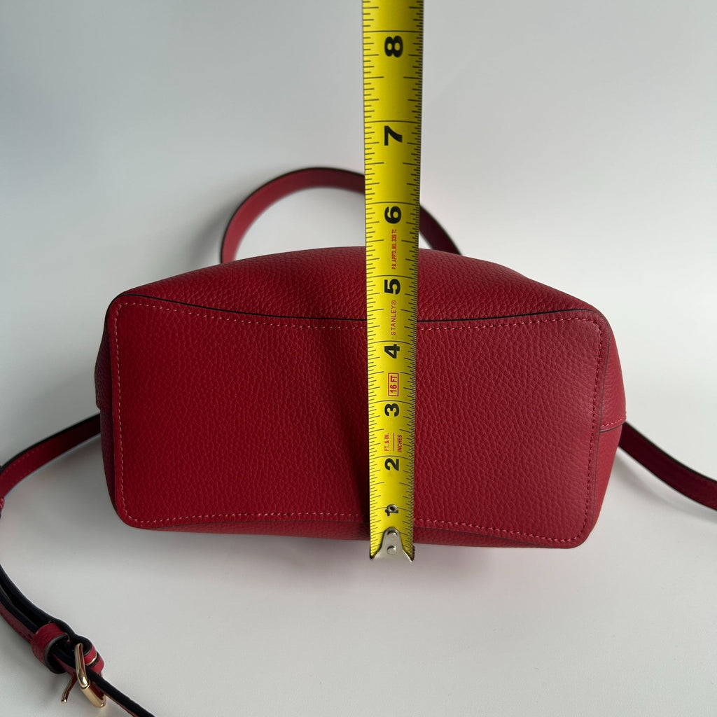 Coach Small Town Bucket Bag Red Pebbled Leather Shoulder/Crossbody Bag Style 1011