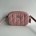 Coach Mini Jamie Camera Bag Pink Quilted Denim Leather CBR08 Good