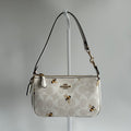 Coach Nolita 19 Bee Print Chalk White Signature Canvas Bag Excellent