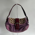 Coach Soho Flap Purple Herringbone Wool Suede Shoulder Bag Good