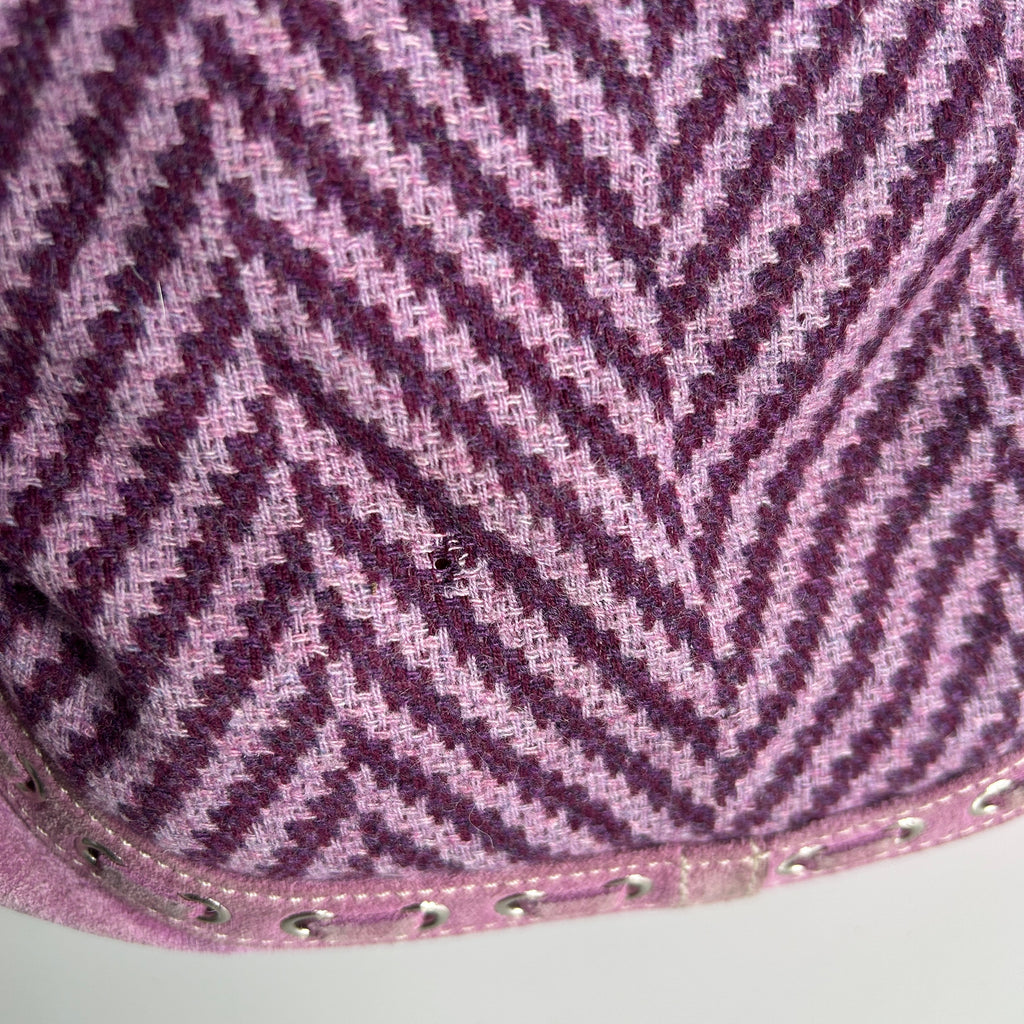 Coach Soho Flap Purple Herringbone Wool Suede Shoulder Bag Good