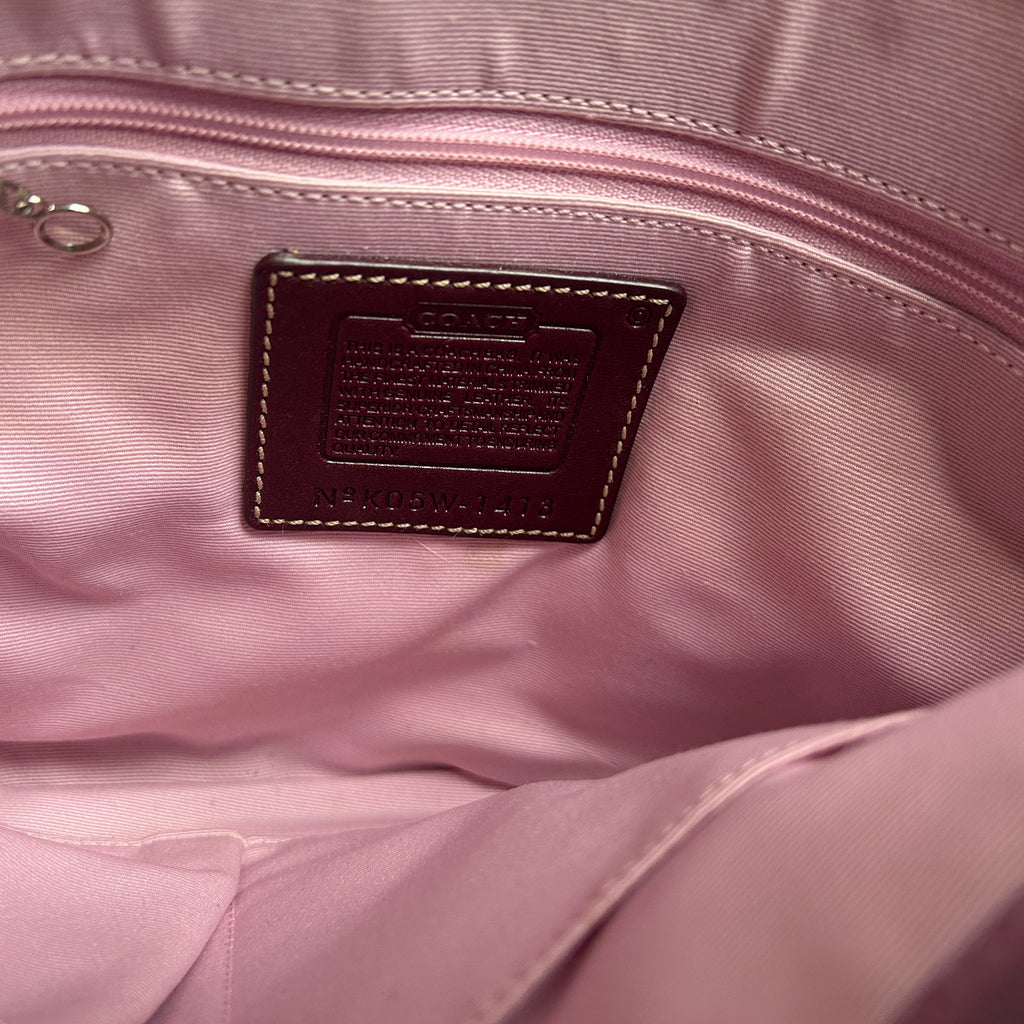 Coach Soho Flap Purple Herringbone Wool Suede Shoulder Bag Good