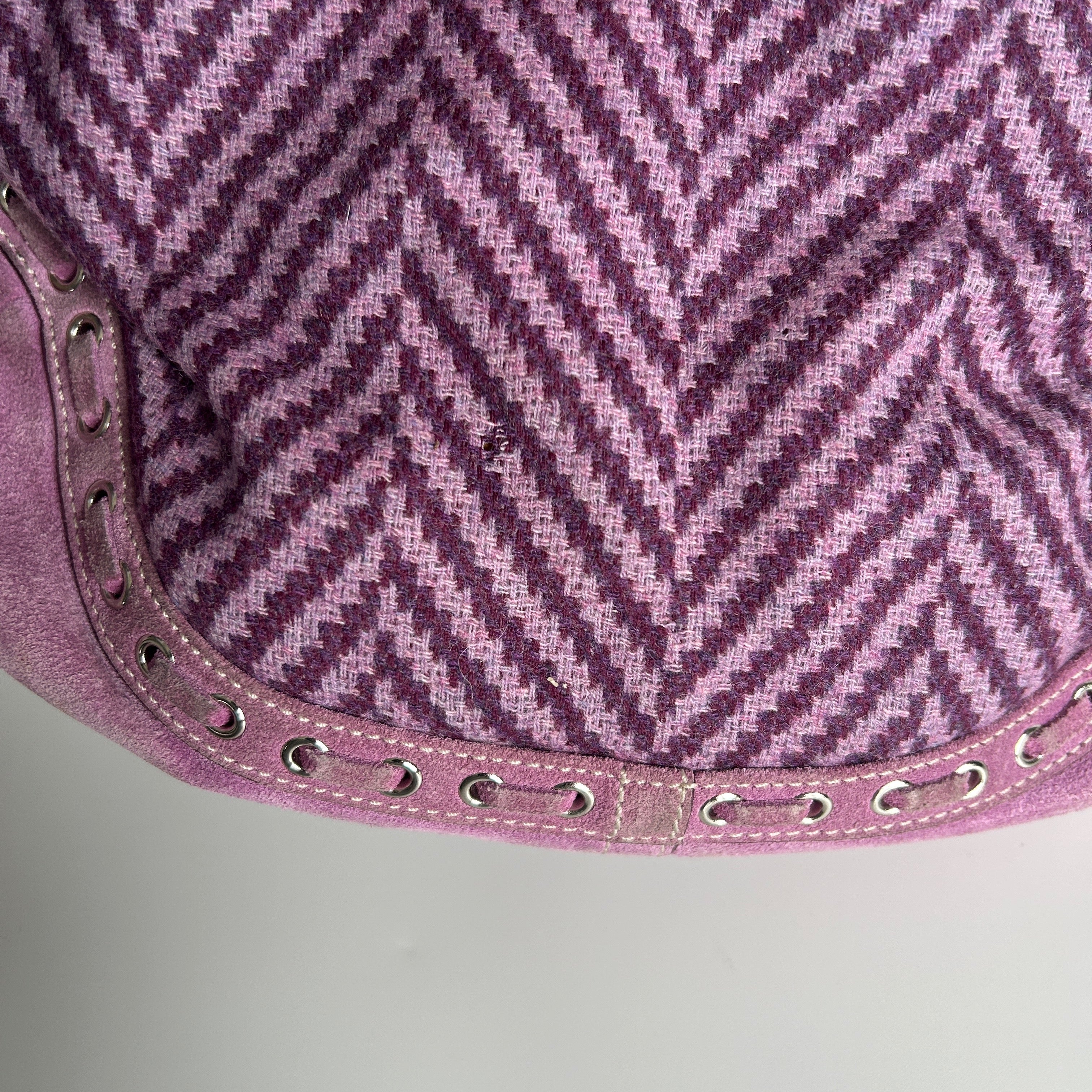 Coach Soho Flap Purple Herringbone Wool Suede Shoulder Bag Good