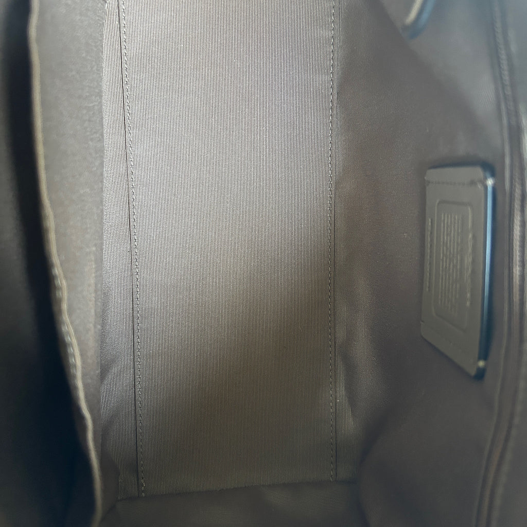 Coach Rowan Satchel Khaki Chalk Signature Canvas Leather Bag Excellent