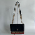 Coach Klare Crossbody Black Red Signature Canvas Leather Shoulder Bag Excellent