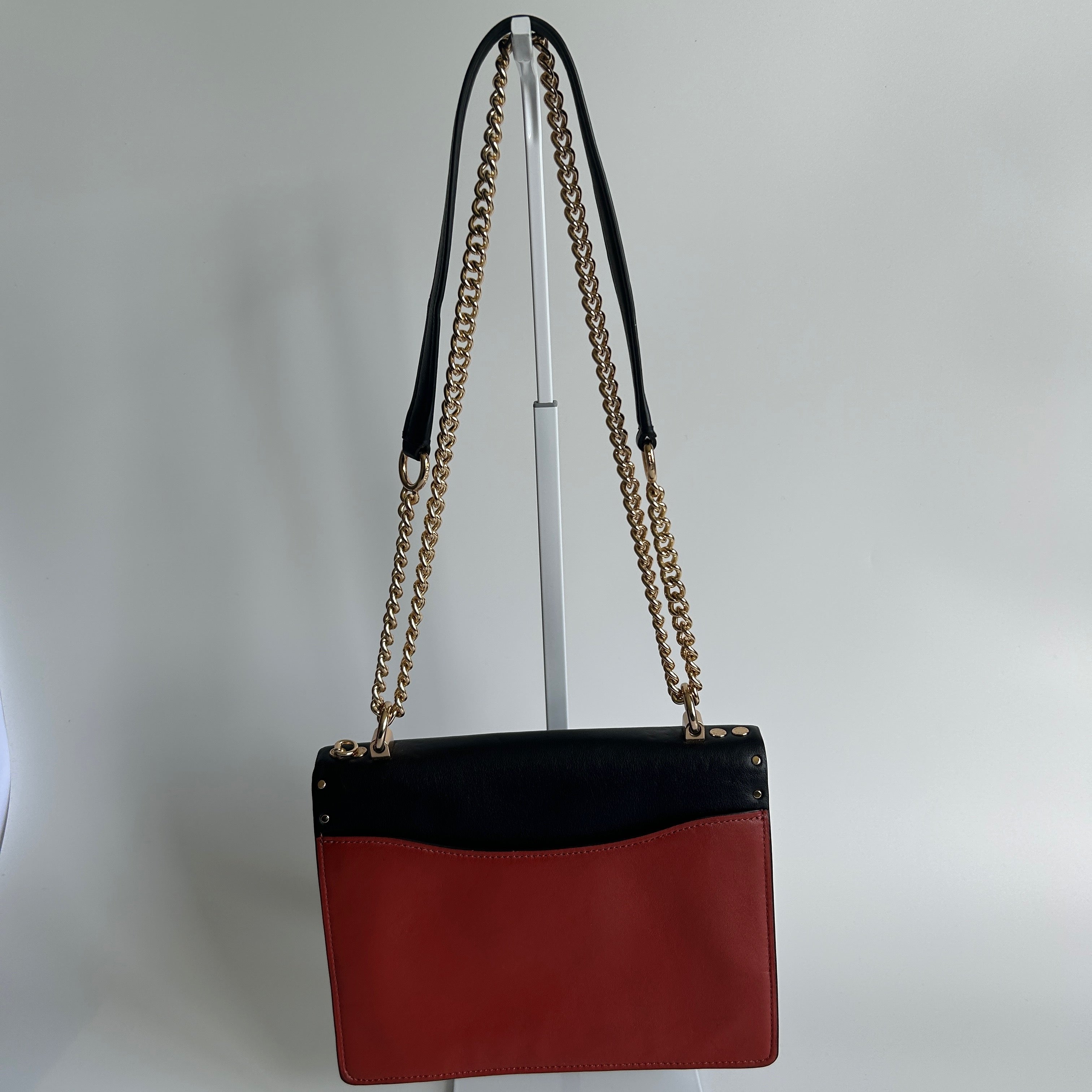 Coach Klare Crossbody Black Red Signature Canvas Leather Shoulder Bag Excellent