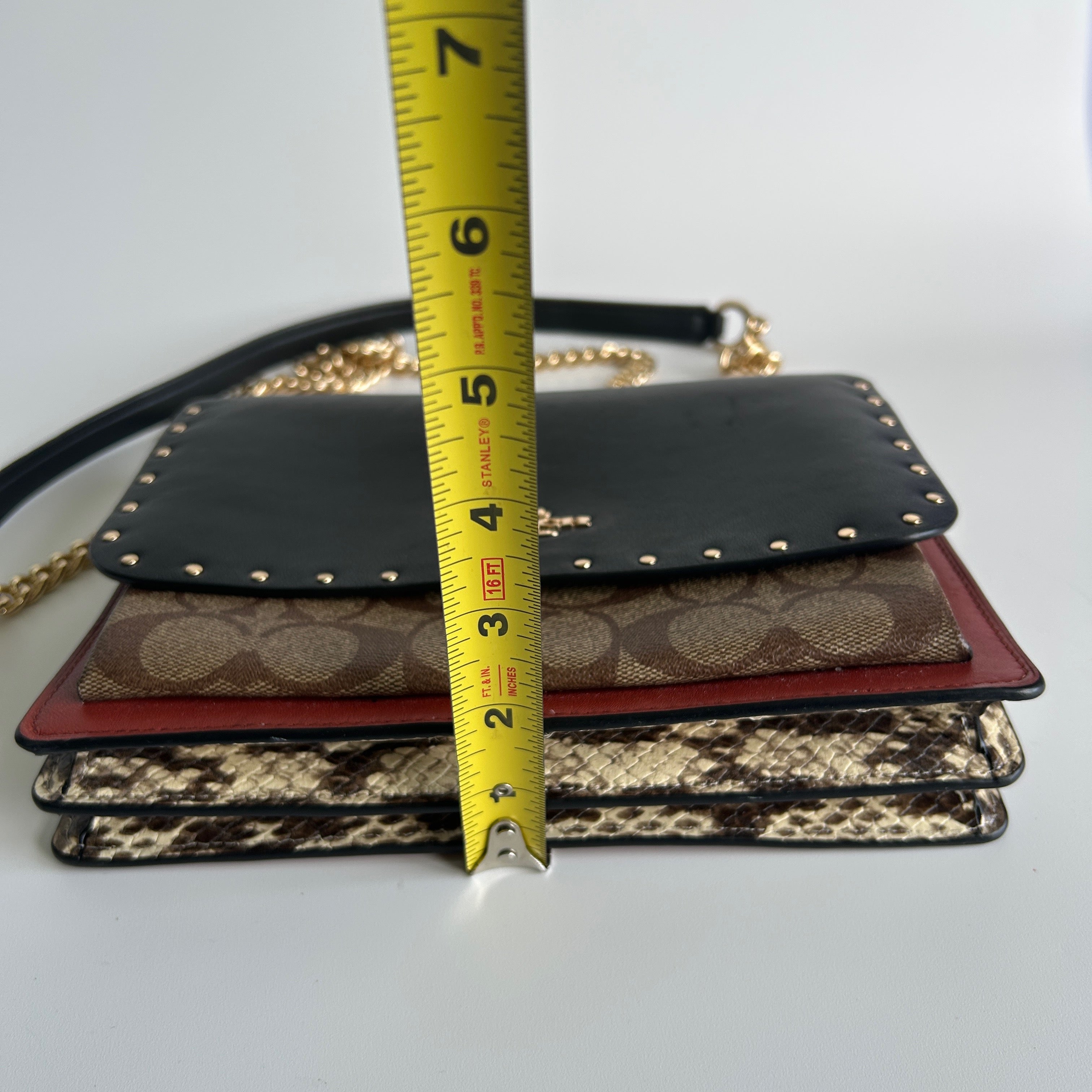 Coach Klare Crossbody Black Red Signature Canvas Leather Shoulder Bag Excellent