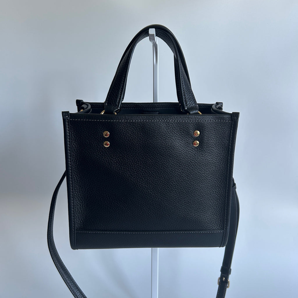 Coach Dempsey Tote 22 Black Pebbled Leather Shoulder Bag Excellent