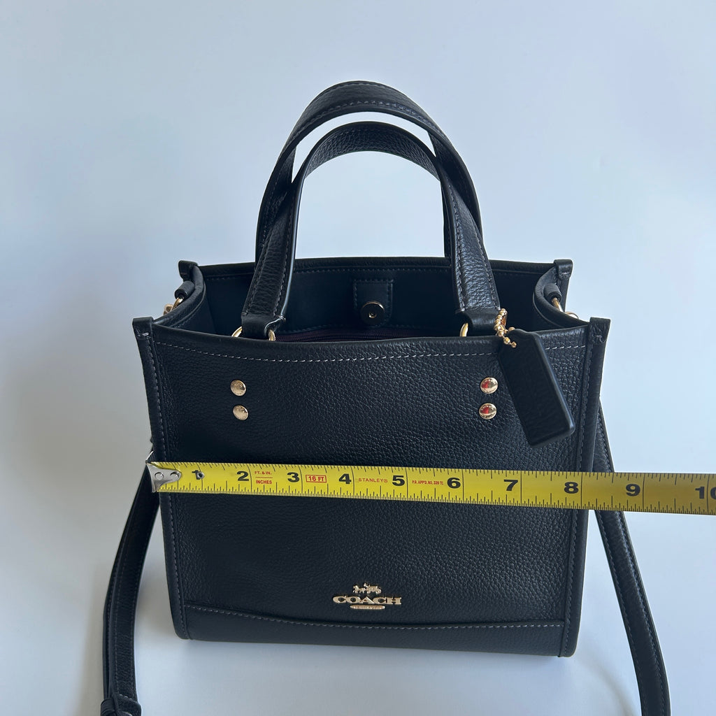 Coach Dempsey Tote 22 Black Pebbled Leather Shoulder Bag Excellent
