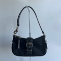 Coach Hamptons Soho Black Canvas Leather Demi Shoulder Bag Excellent