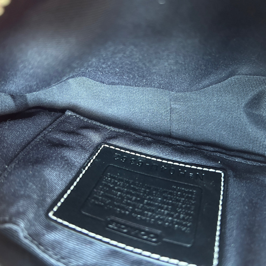 Coach Hamptons Soho Black Canvas Leather Demi Shoulder Bag Excellent