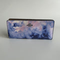 Coach Slim Envelope Wallet Blue Pink Tie Dye Coated Canvas Excellent