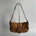Coach Soho Tan Brown Leather Flap Shoulder Bag 9248 Good